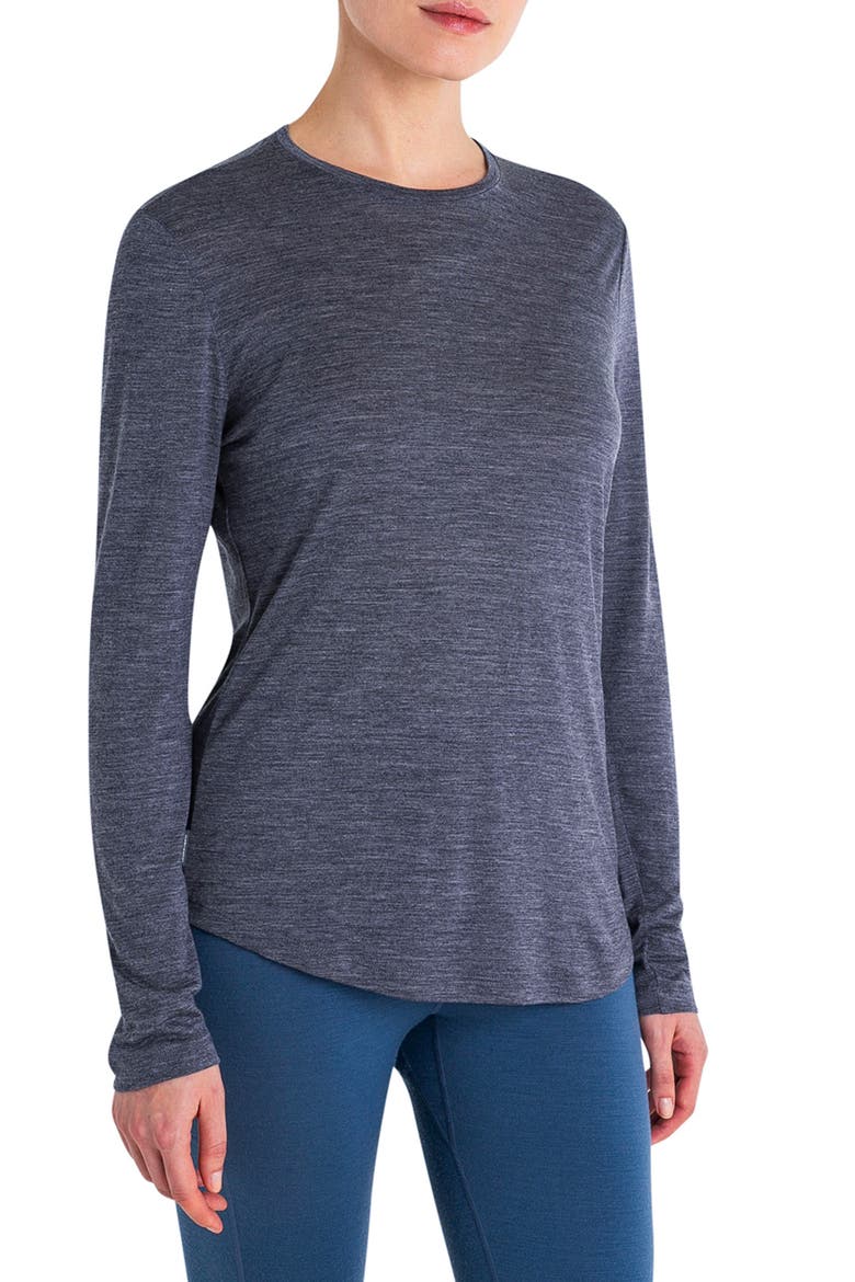 125 Cool-Lite Long Sleeve T-Shirt, Main, color, MIDNIGHT NAVY HTHR