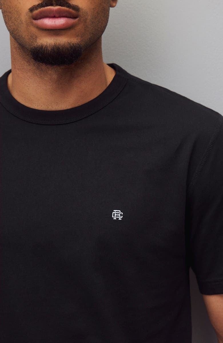 Reigning Champ Embroidered Monogram Lightweight Jersey T-Shirt, Alternate, color, Black