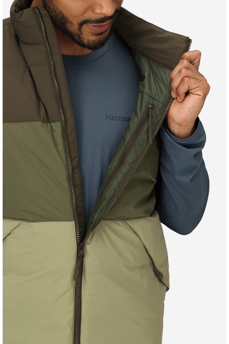Ares Packable Recycled Nylon 700 Fill Power Down Puffer Vest, Alternate, color, RESIN/ NORI /OLIVE GREEN