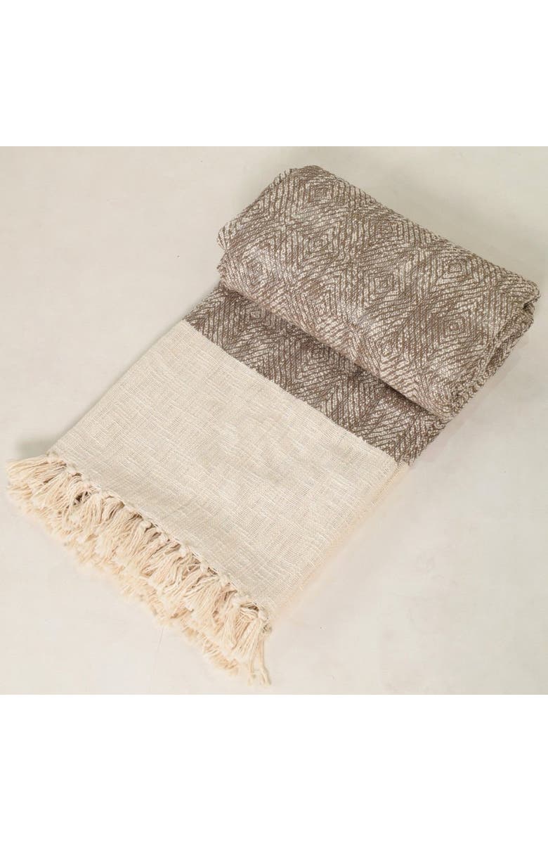 Mela Artisans Cotton Bed Cover, Main, color, Brown