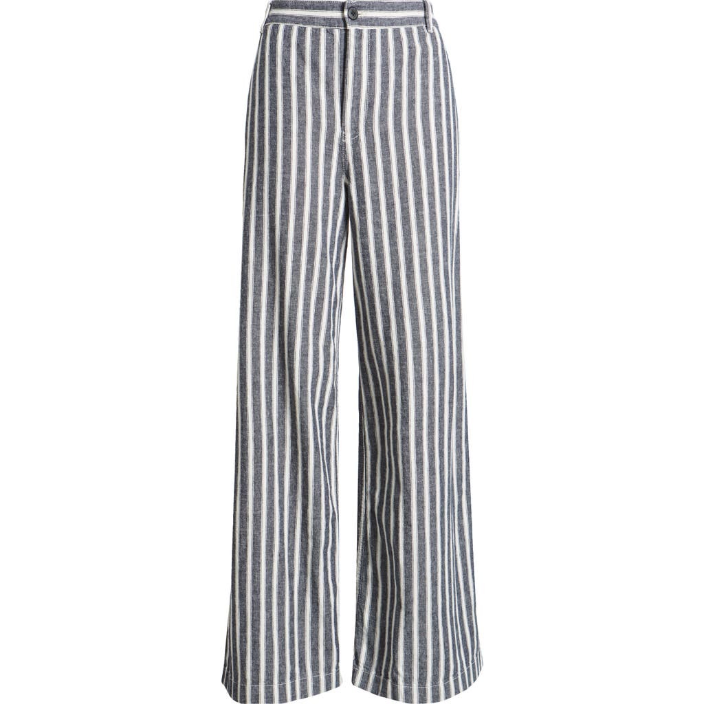 MADEWELL MADEWELL ZOE RELAXED FIT WIDE LEG LINEN & COTTON PANTS