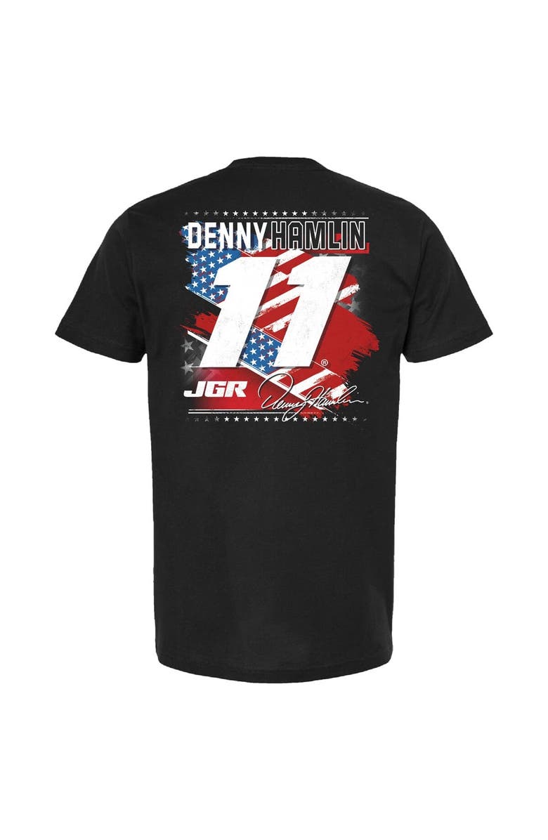 JOE GIBBS RACING TEAM COLLECTION Men's Joe Gibbs Racing Team Collection Black Denny Hamlin Patriotic Car T-Shirt, Alternate, color, Black