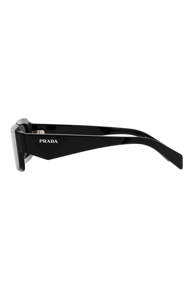 55mm Irregular Sunglasses, Alternate, color, BLACK