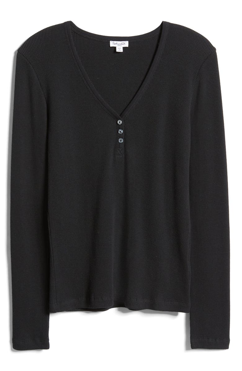 Splendid Waffle Knit Henley Top, Alternate, color, 