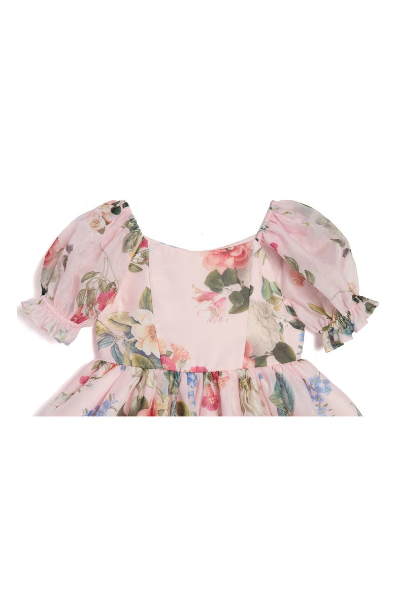 Pippa & Julie Floral Puff Sleeve Dress & Bloomers Set, Alternate, color, Pink