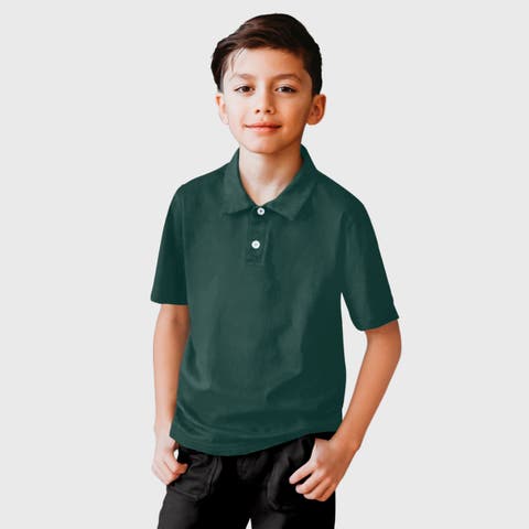 Boys Soft Cotton Jersey 2-Button Short Sleeve Polo Shirt (Toddler, Little Kid, Big Kid)