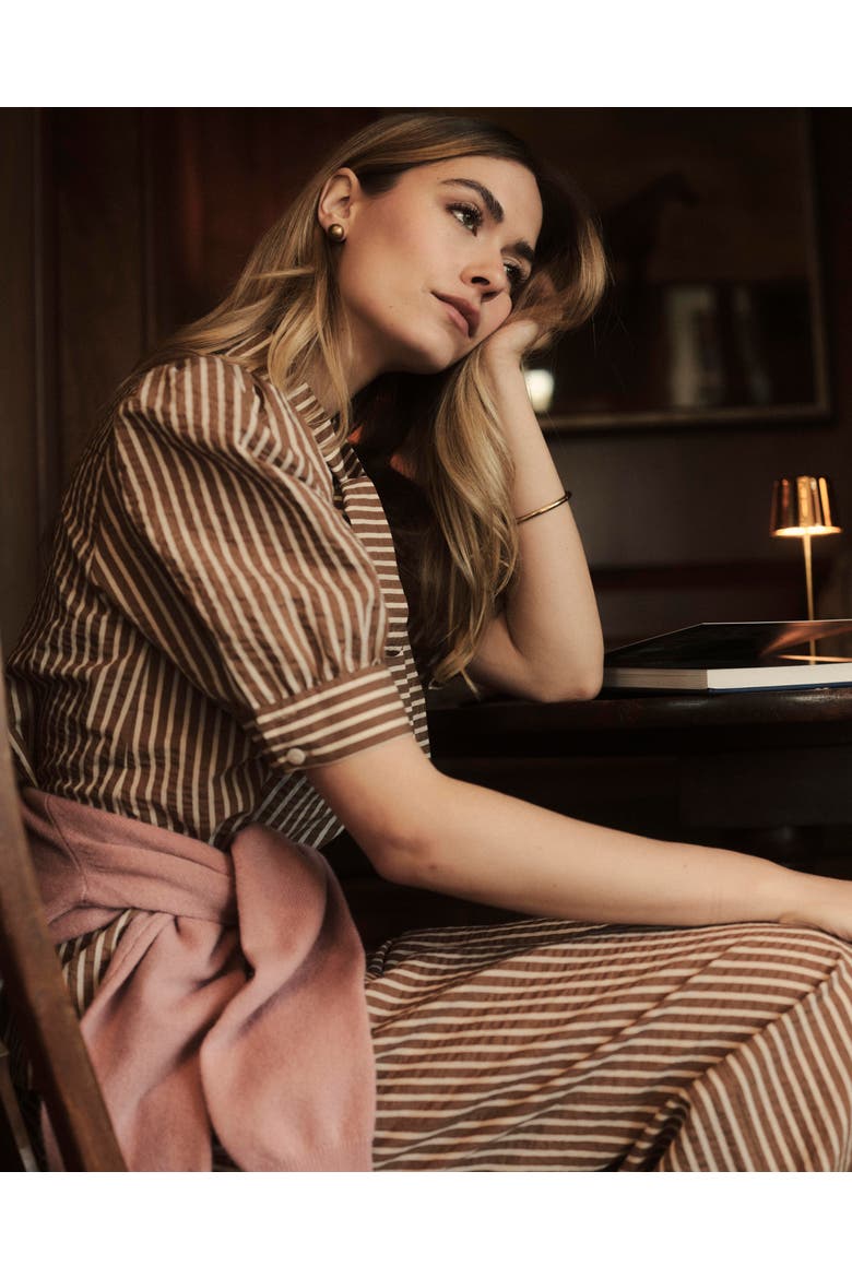 Peggy Striped Seersucker Blouse, Alternate, color, Winnetka Stripe
