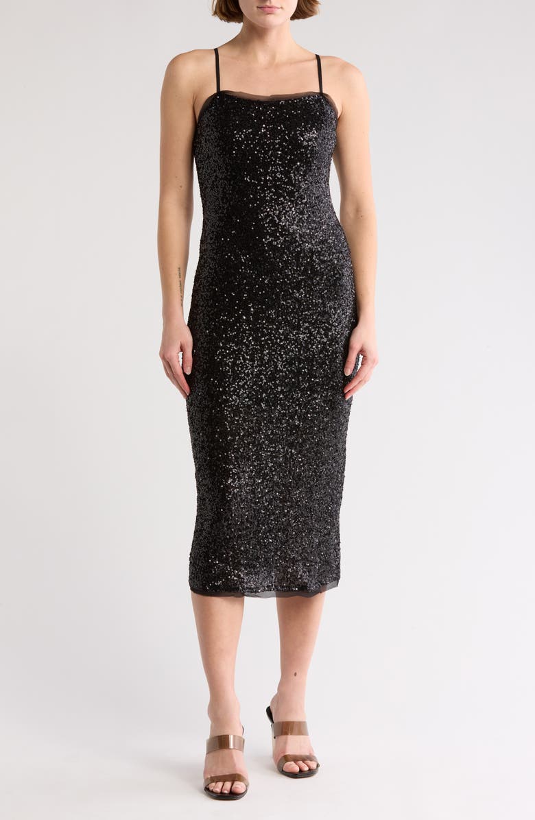 Know One Cares Sequin Bodycon Midi Dress, Main, color,