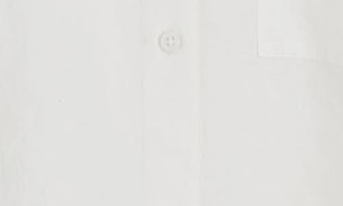 MADEWELL MADEWELL STRAIGHT HEM CROP LINEN & COTTON BUTTON-UP SHIRT