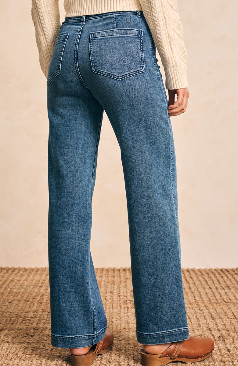 Faherty Stretch Terry Wide Leg Jeans, Alternate, color, 
