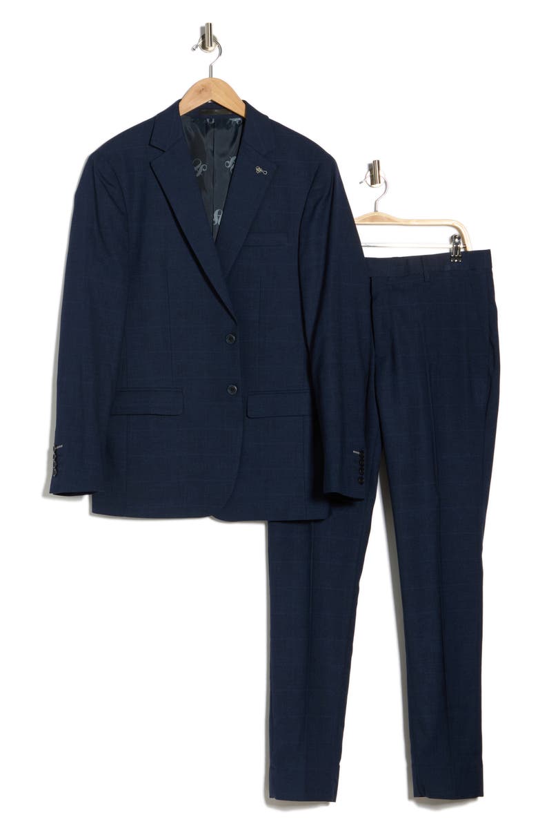 Scotch & Soda Classic Fit Windowpane Suit, Main, color, Navy