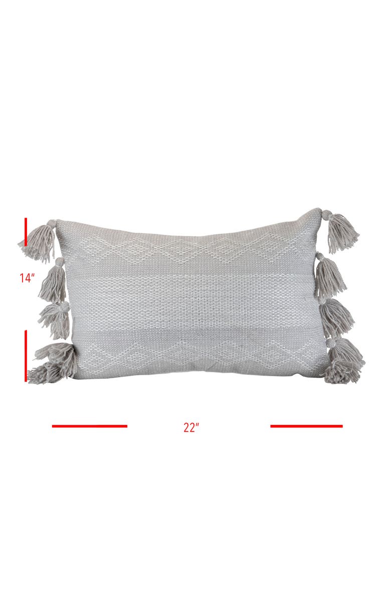 Foreside Home and Garden Adeline Outdoor Decorative Accent Pillow 14" x 22", Alternate, color, Gray