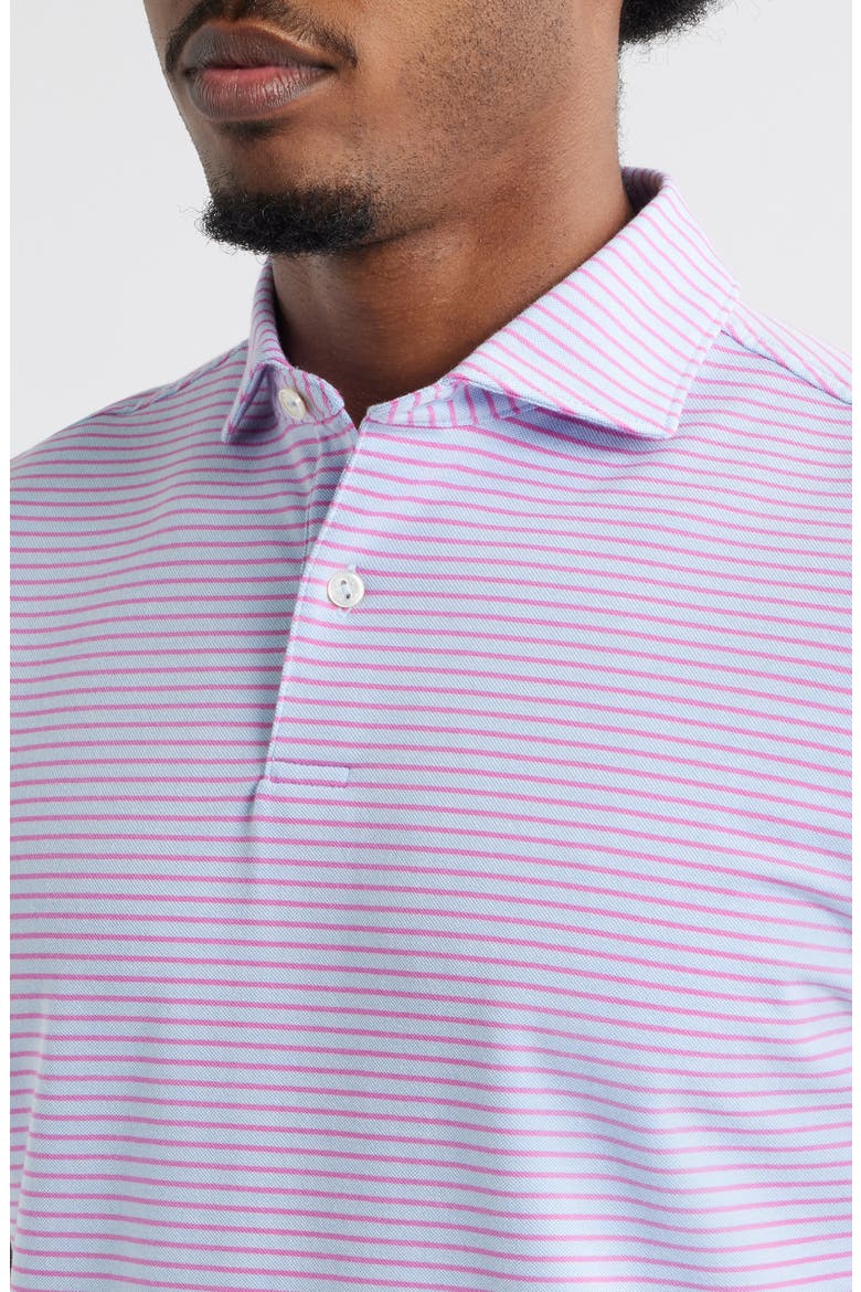 Crown Crafted Albatross Stripe Pima Cotton Blend Polo, Alternate, color, BLUE TOPAZ