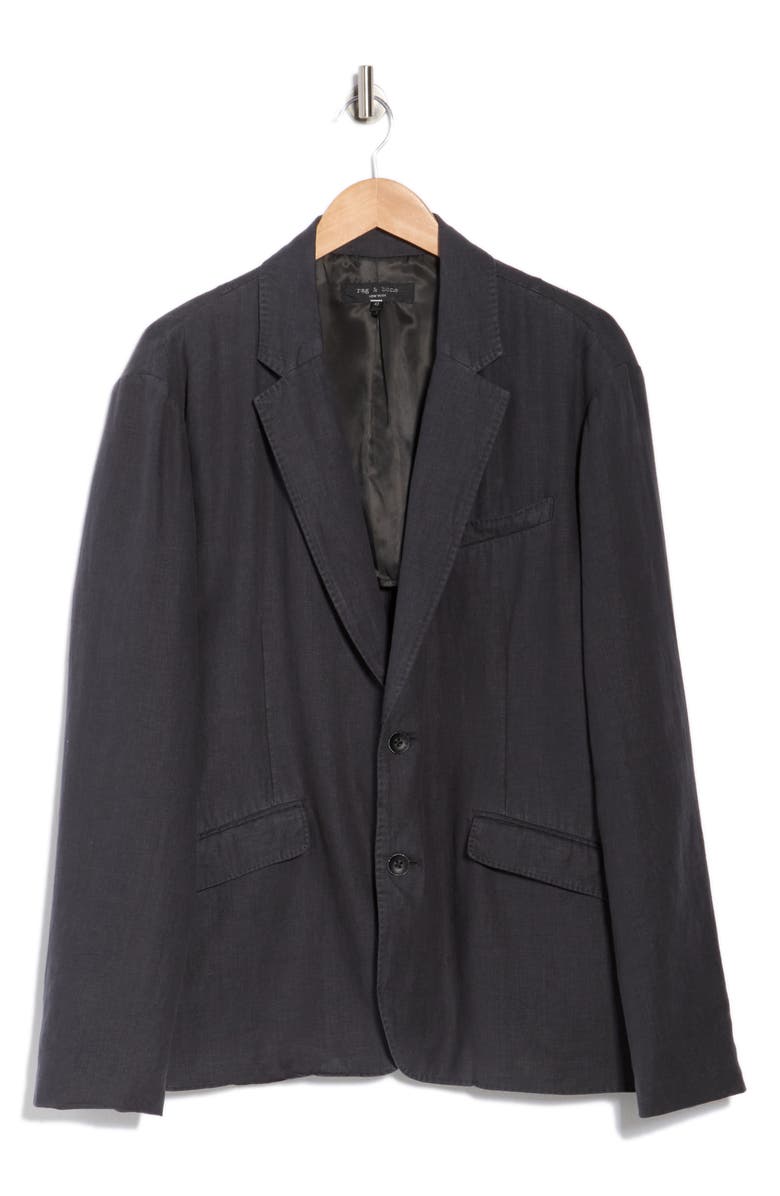 rag & bone Sean Linen Blazer, Main, color, Black