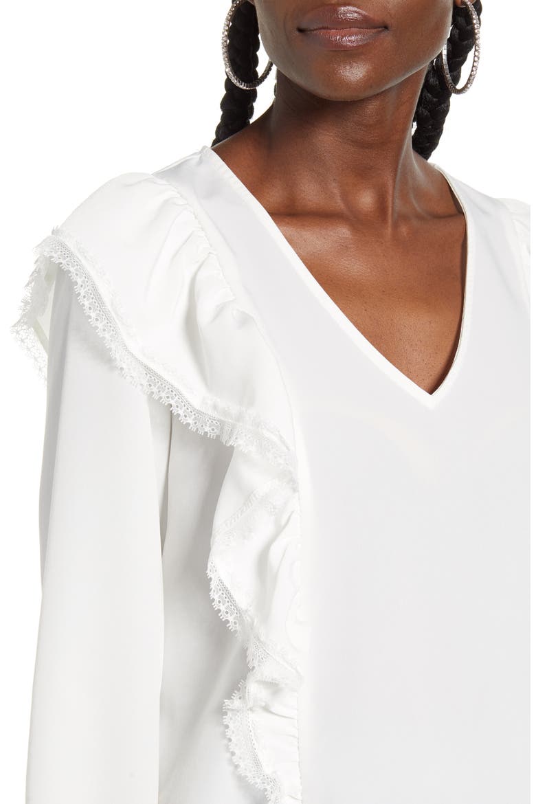 VERO MODA Karma Long Sleeve Blouse, Alternate, color, SNOW WHITE