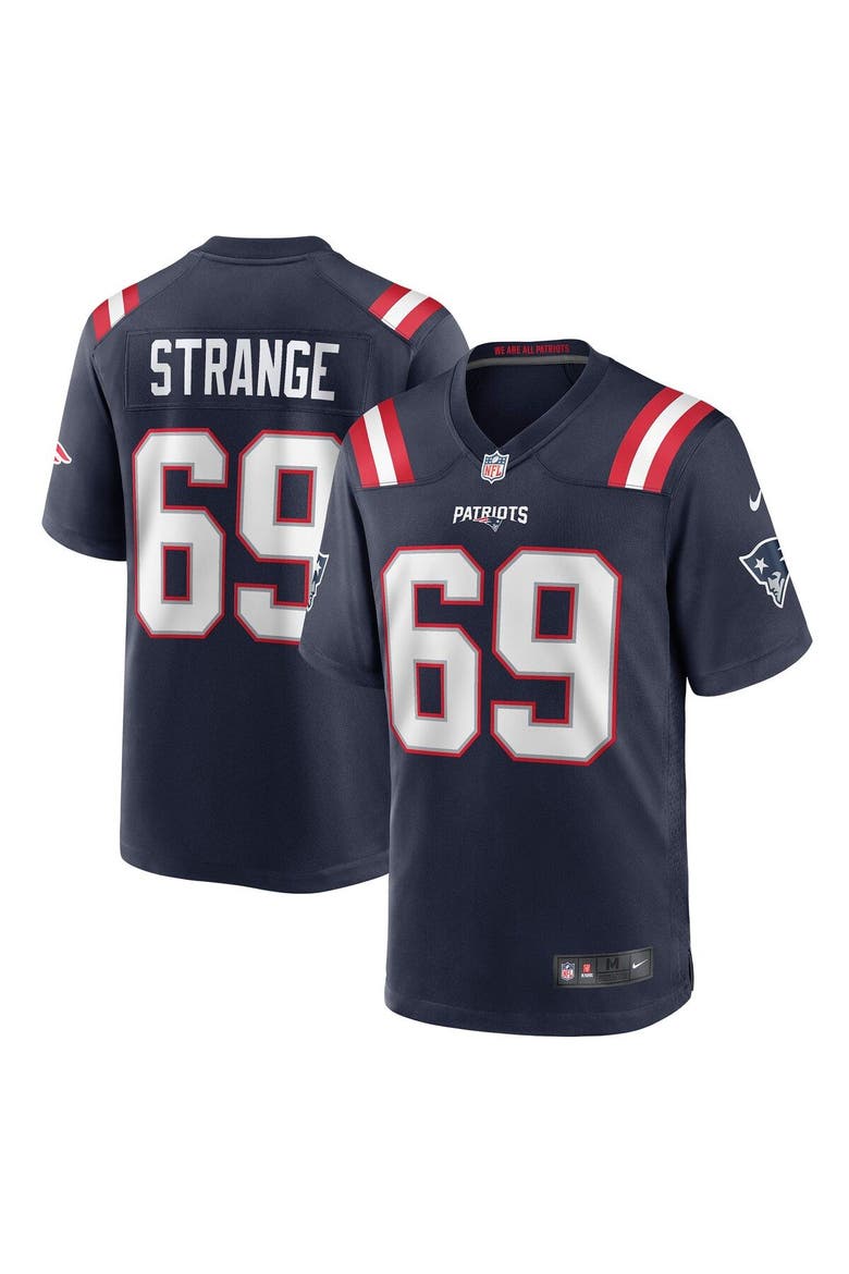 Men's Nike Cole Strange Navy New England Patriots Player Game Jersey, Main, color, Navy