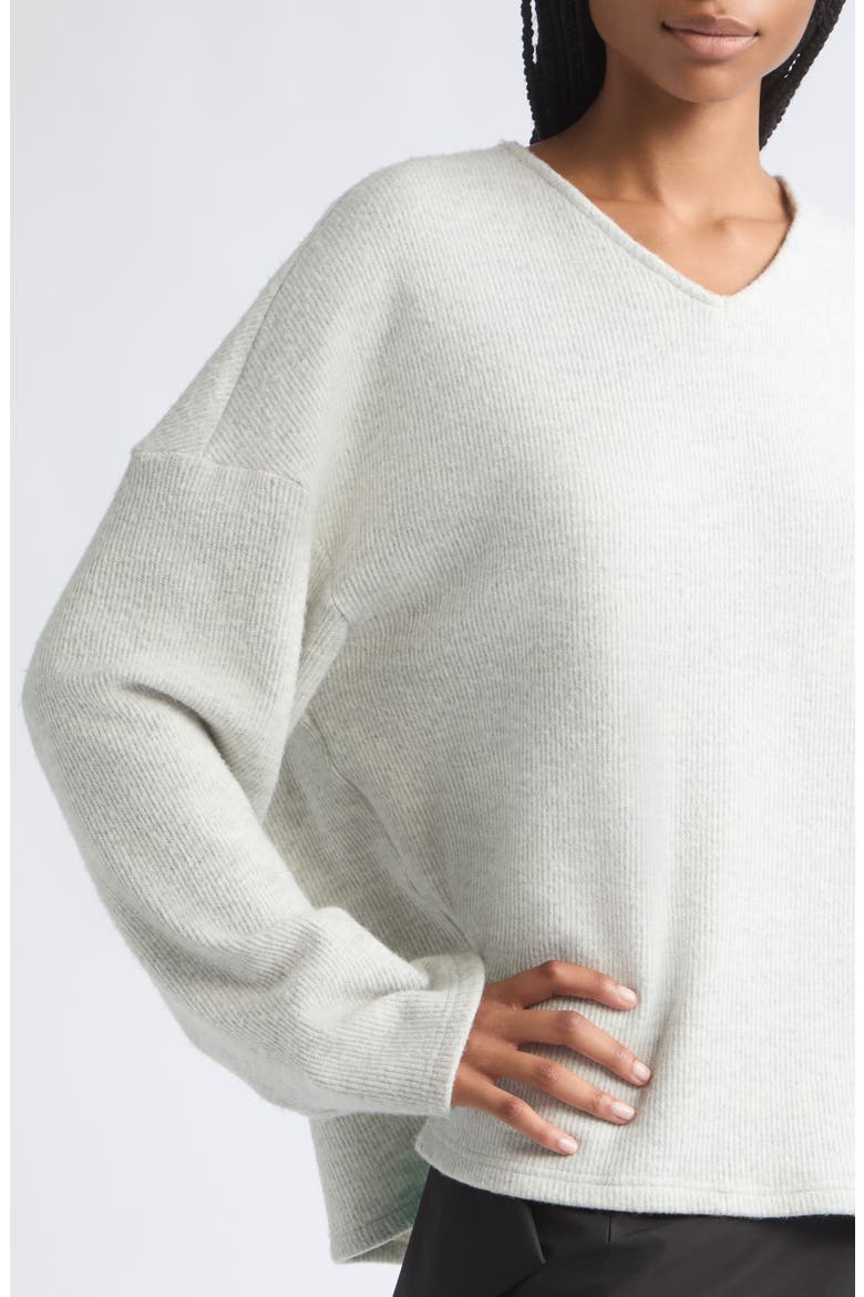 V-Neck Sweater, Alternate, color, WHITE