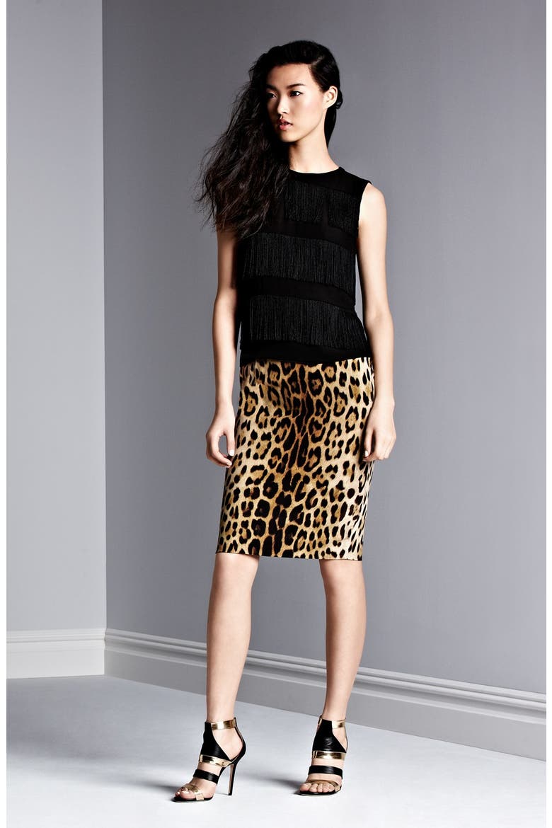 Cheap & Chic Leopard Print Pencil Skirt, Alternate, color, LEOPARD MULTI