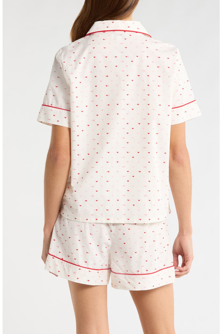 Classic Short Cotton Pajamas, Alternate, color, IVORY MICRO HEARTS