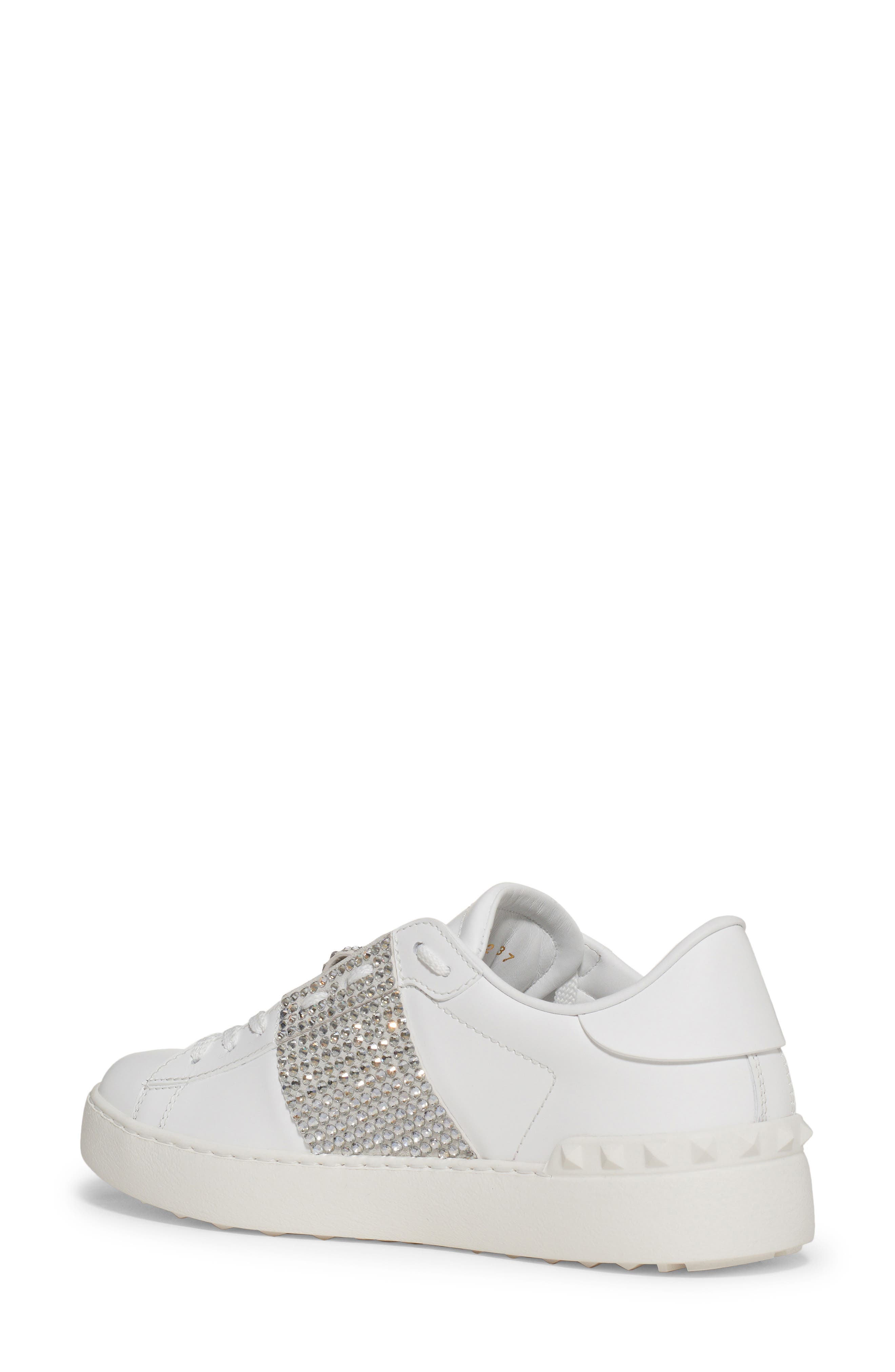 Valentino Garavani Rockstud Crystal Embellished Low Top Sneaker, Alternate, color, 