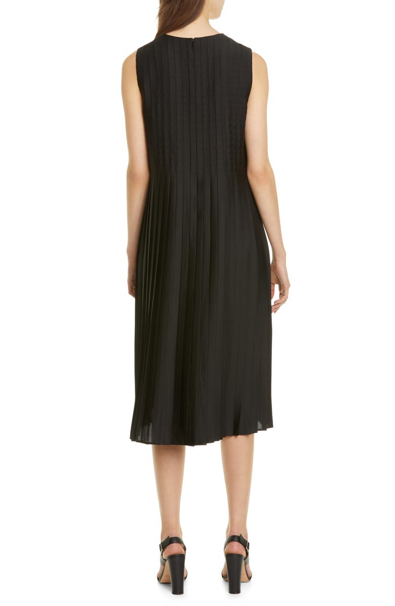 Lafayette 148 New York Kendrick Pleated Midi Shift Dress, Alternate, color, 
