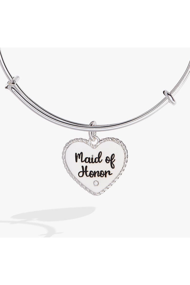 Maid of Honor Heart Bangle, Alternate, color, Silver