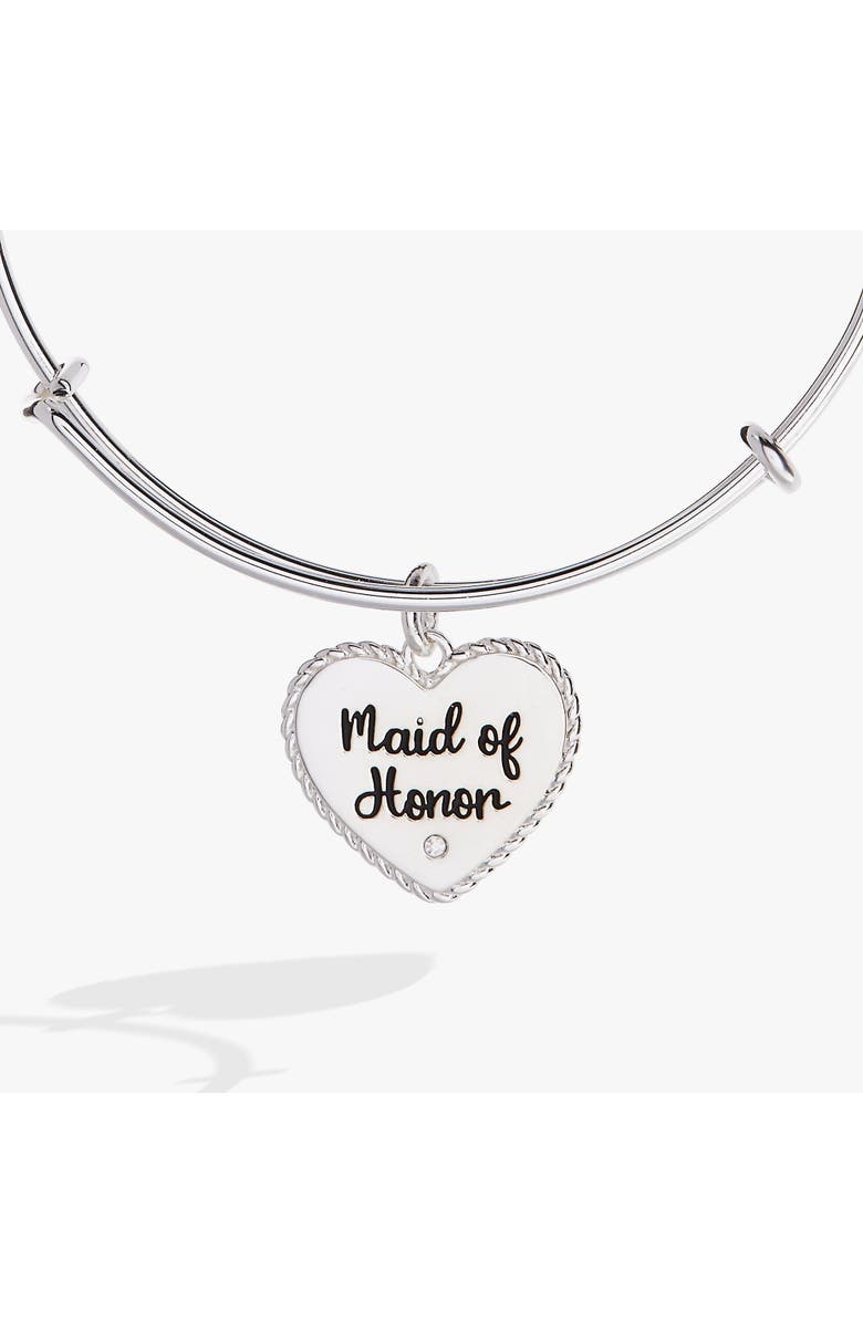 Alex and Ani Maid of Honor Heart Bangle, Alternate, color, Silver
