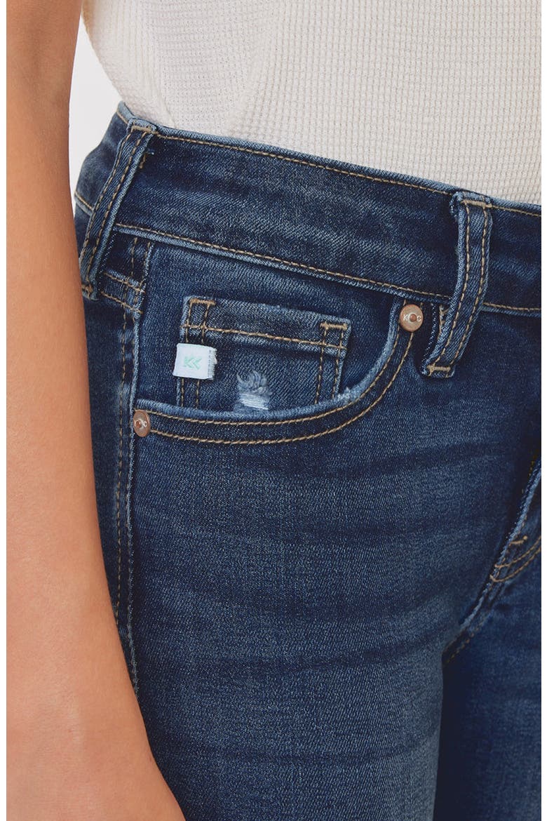 Aster Mid Rise Kids Flare Jeans, Alternate, color, Dark Wash