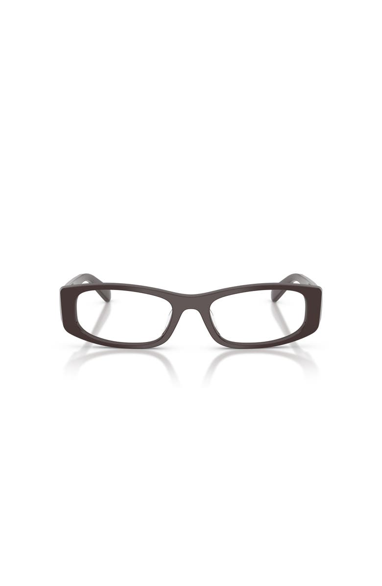 Vogue Eyewear 53mm Rectangle optical glasses, Alternate, color, Brown