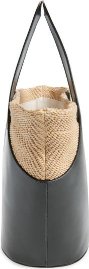 Reformation Siena Leather & Raffia Top Handle Tote | Nordstrom