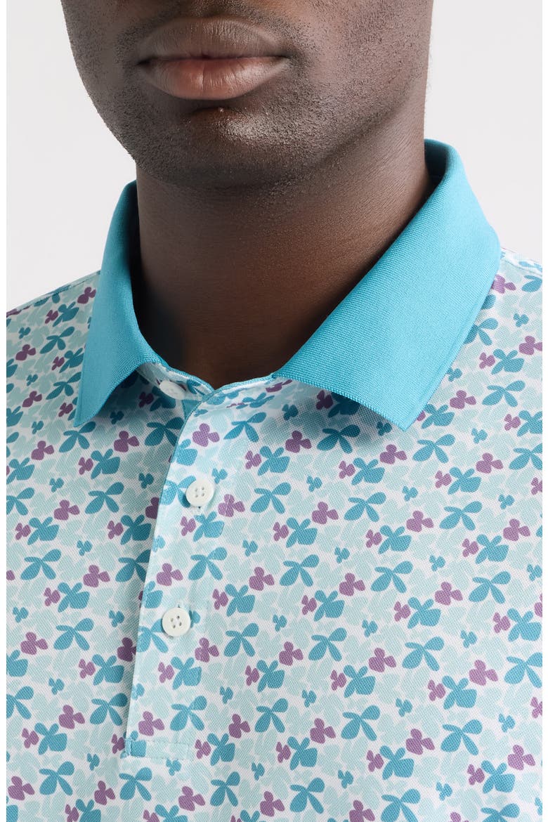 Mike V Floral Piqué Performance Golf Polo, Alternate, color, SEAFOAM