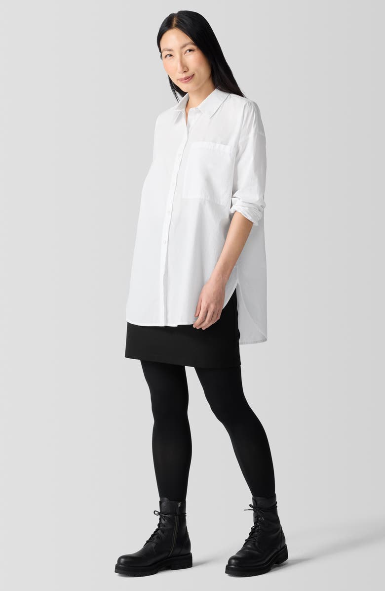 Eileen Fisher Classic Collar Organic Cotton Button-Up Shirt, Alternate, color, 