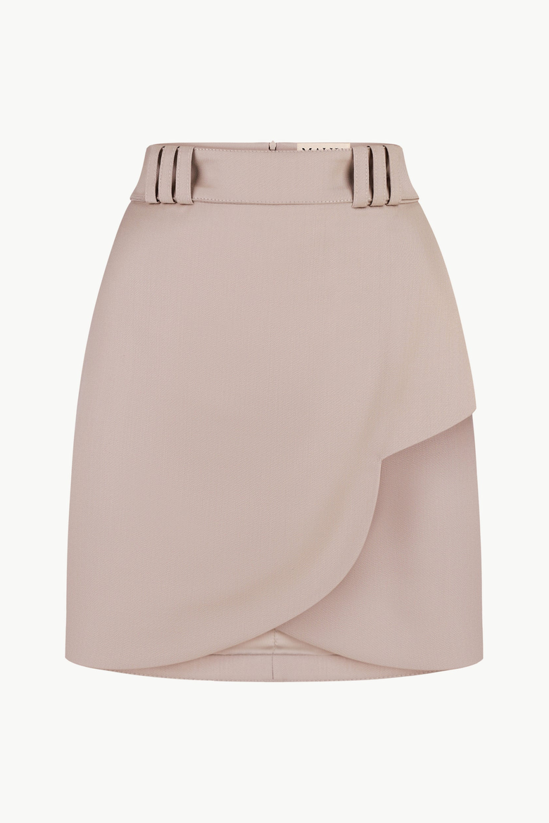 Tailored Wrap Mini Skirt, Main, color, Cappuccino