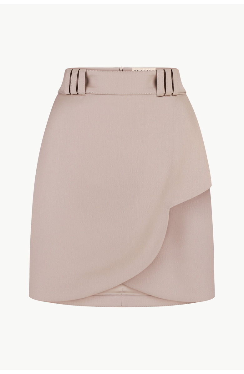 Malva Florea Tailored Wrap Mini Skirt, Main, color, Cappuccino