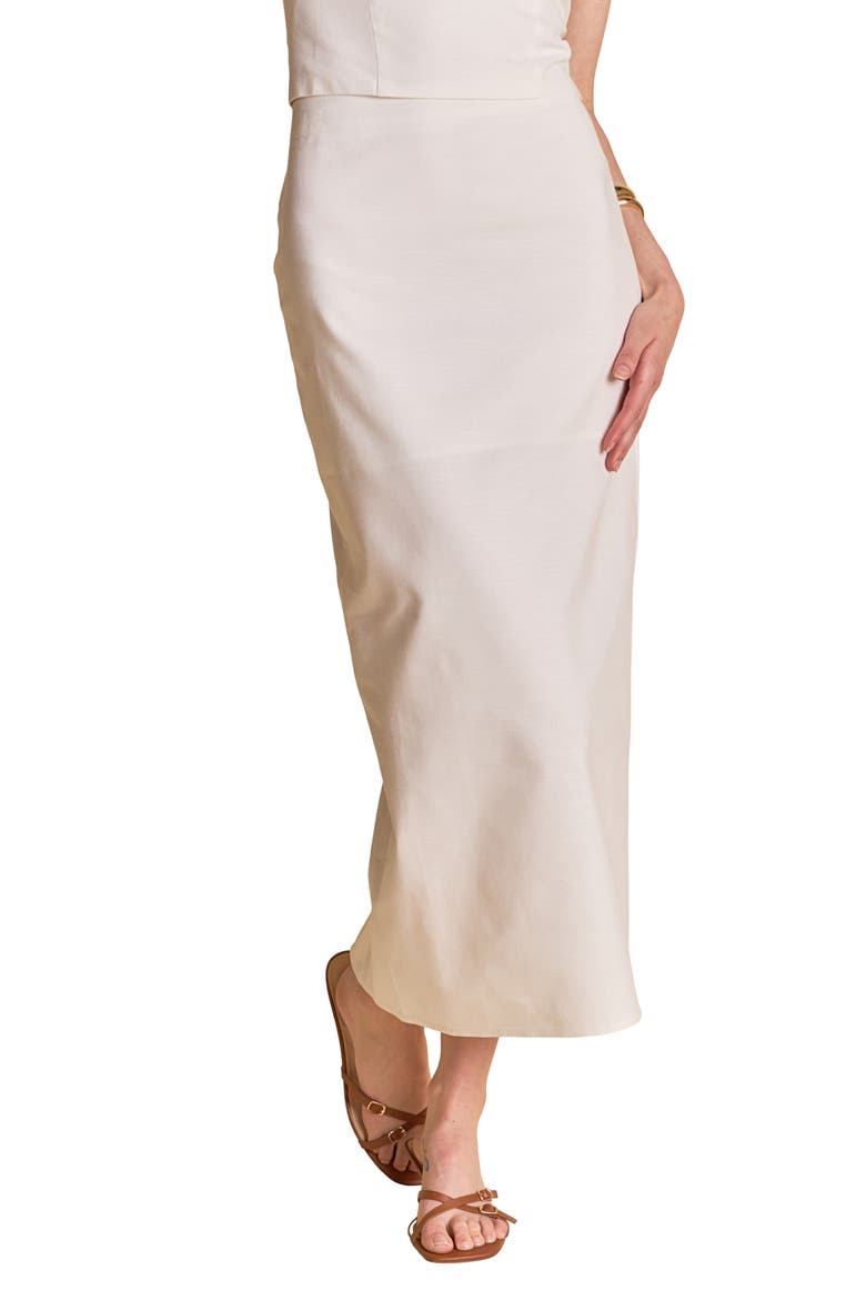 Linen Maxi Skirt, Alternate, color, WHITE