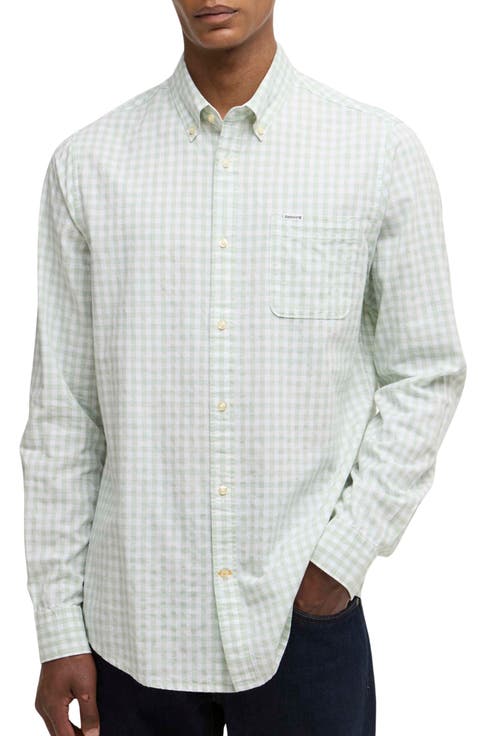 Kanehill Tailored Fit Gingham Button-Down Shirt