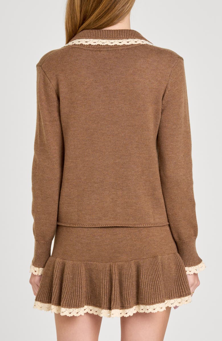 WAYF Ginger Tie Cardigan, Alternate, color, Mocha