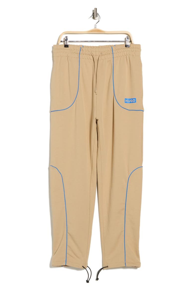 Nippie Piped Trim Cotton Pants, Alternate, color, BEIGE