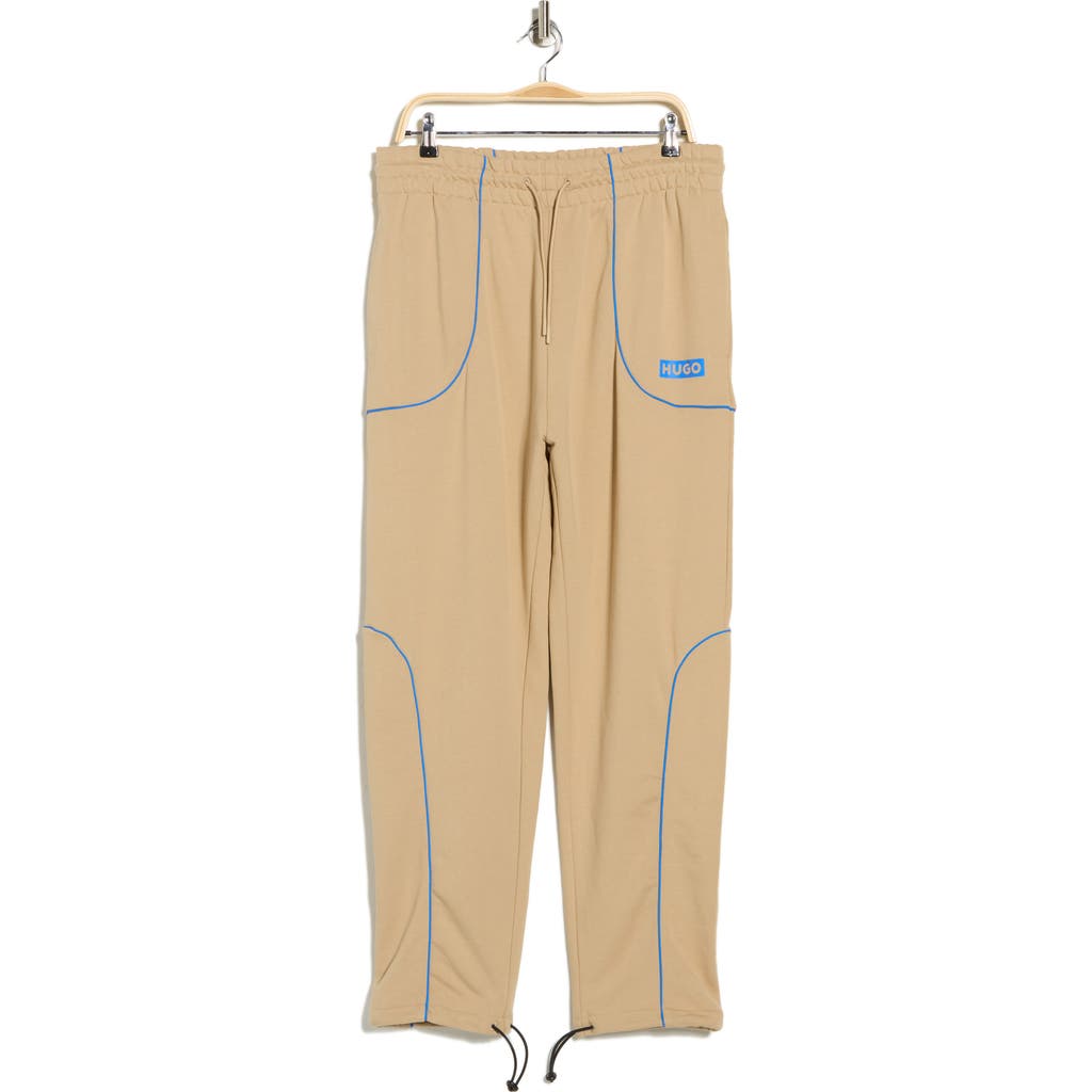 Hugo Boss Hugo Nippie Piped Trim Cotton Pants In Neutral