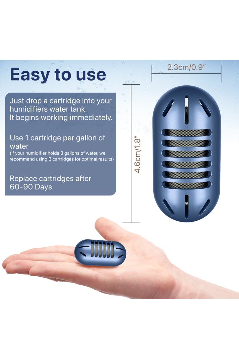 Water Demineralization Cartridges - 4-Pack for Ultrasonic Humidifiers, Alternate, color, White