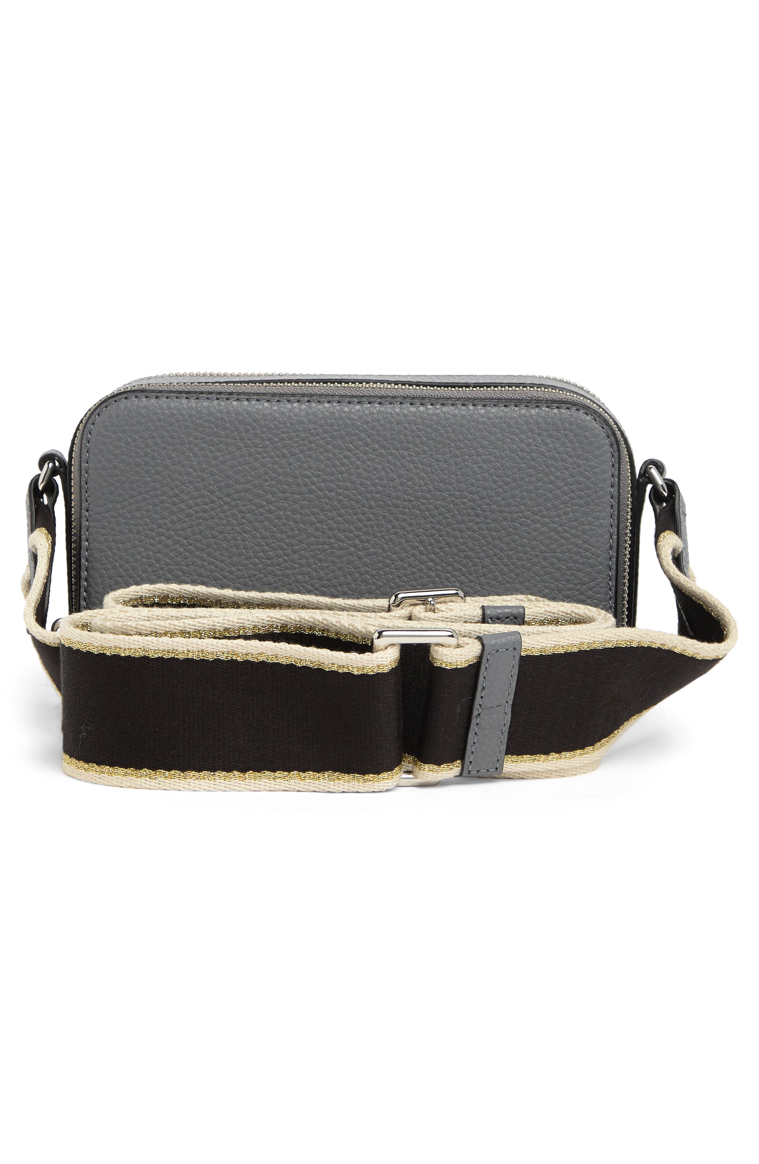 Leather Crossbody Bag, Alternate, color, SMOKED PEARL