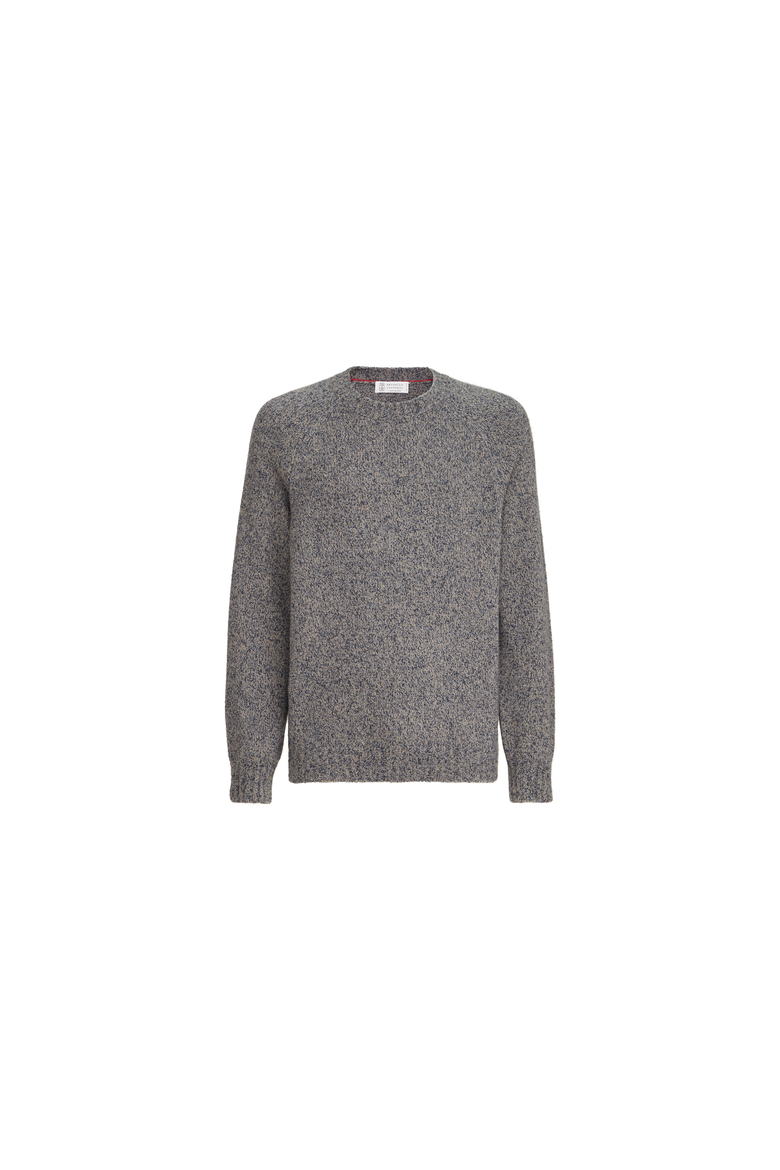 Virgin wool, silk and cashmere chiné sweater, Alternate, color, Cerulean