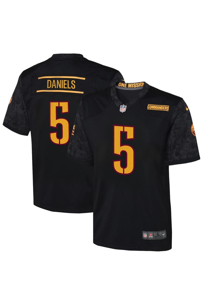 Youth Nike Jayden Daniels Black Washington Commanders Alternate Game Jersey, Alternate, color, Black