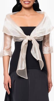 Betsy & Adam Organza Wrap Jacket