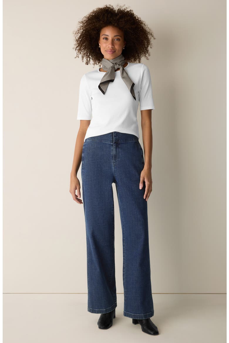 Wide Leg Denim Pants, Alternate, color, MEDIUM INDIGO