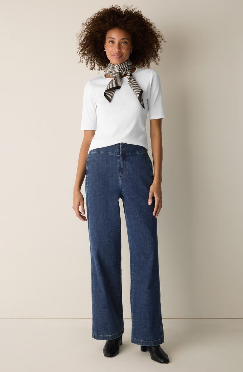 Eileen Fisher Wide Leg Denim Pants, Alternate, color, Medium Indigo