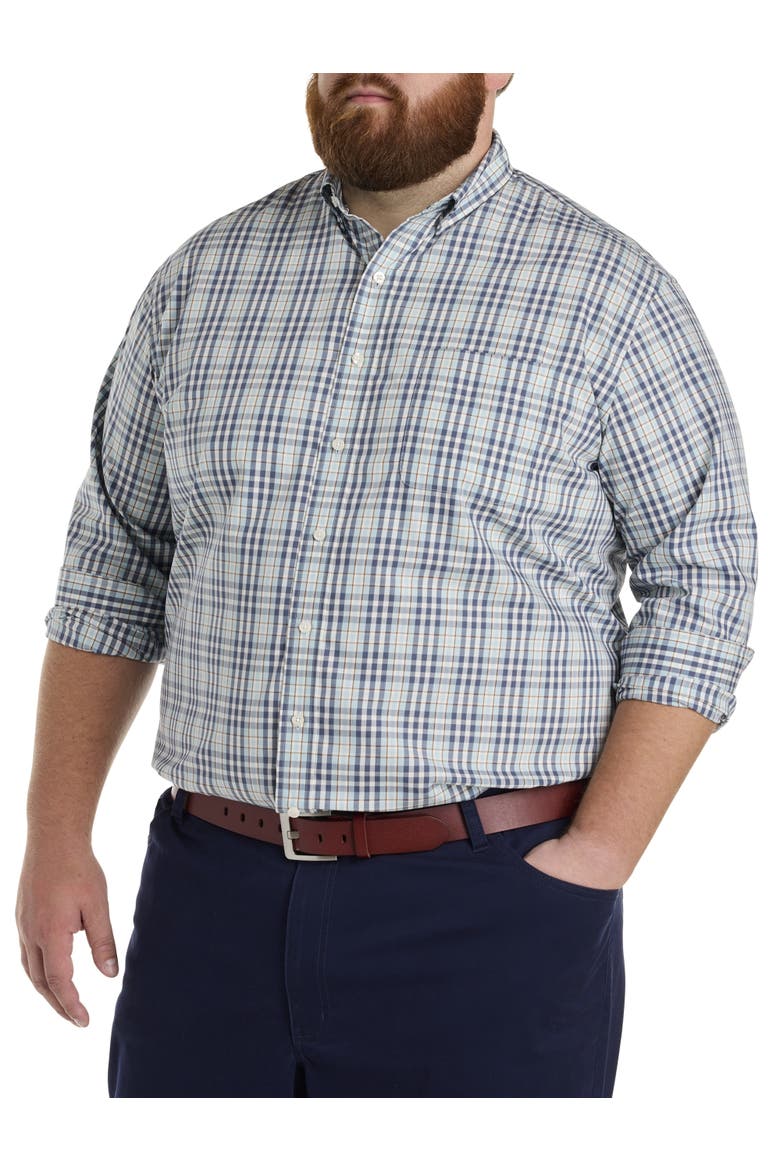 Big & Tall Medium Plaid Sport Shirt, Main, color, BLUE MULTI