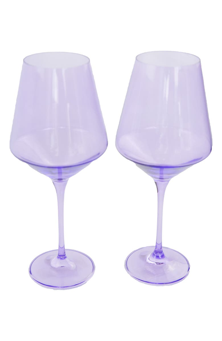Estelle Colored Glass Set of 2 Stem Wine Glasses, Main, color,