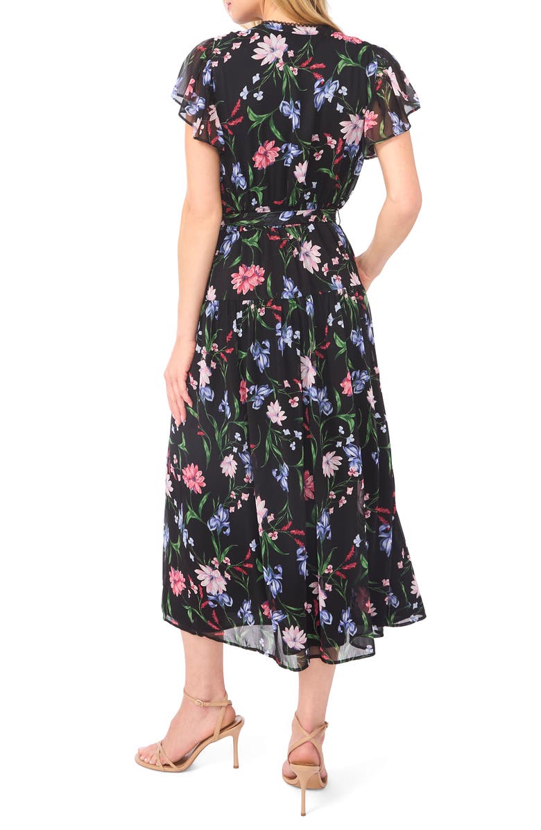 CeCe Floral Keyhole Neck Dress, Alternate, color, 