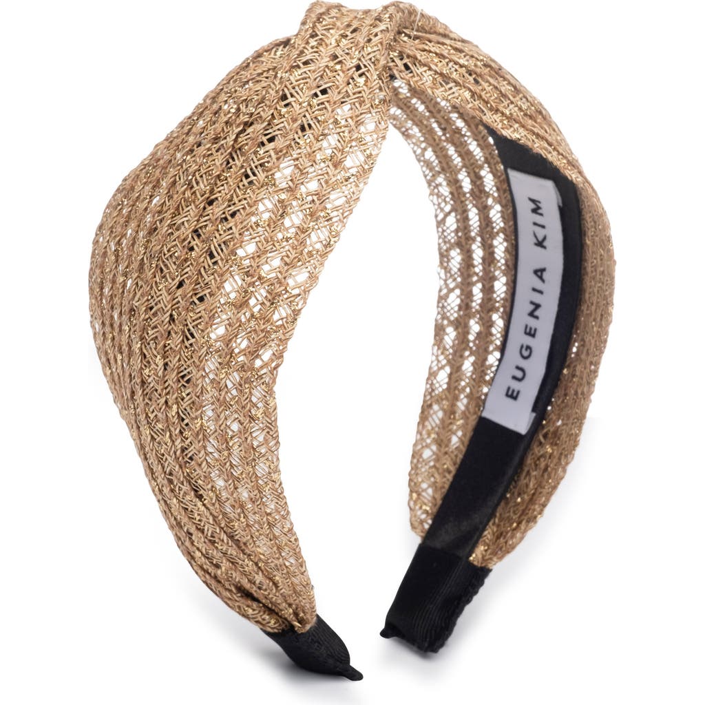 Eugenia Kim Rosanna Metallic Woven Headband In Brown